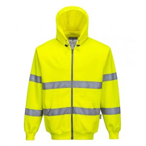 Hi-Vis Zip Front Hoodie B305